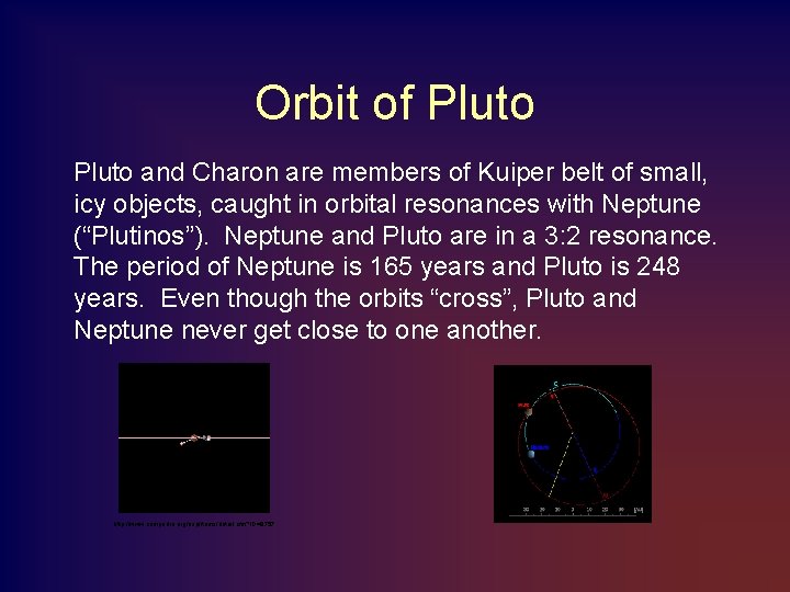 Orbit of Pluto and Charon are members of Kuiper belt of small, icy objects,