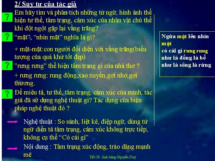 2/ Suy tư của tác giả Em hãy tìm và phân tích những từ