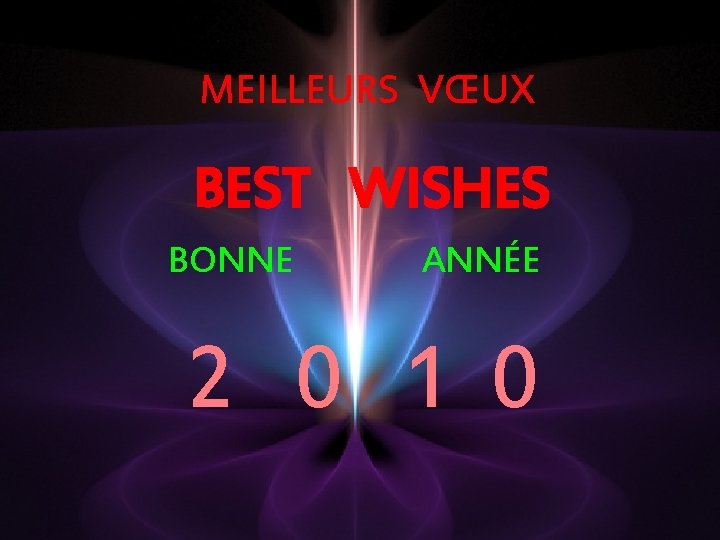 MEILLEURS VŒUX BEST WISHES BONNE ANNÉE 2 0 1 0 