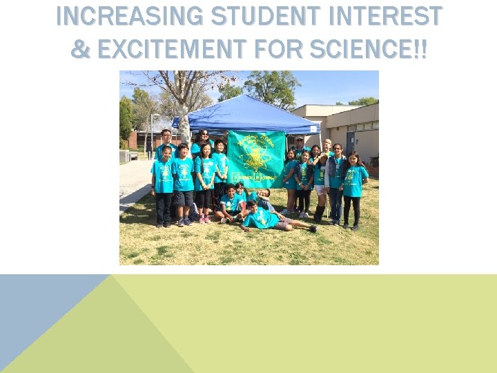 INCREASING STUDENT INTEREST & EXCITEMENT FOR SCIENCE!! 