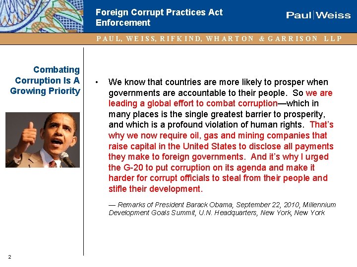 Foreign Corrupt Practices Act Enforcement P A U L, W E I S S,