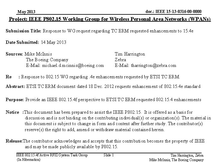 doc. : IEEE 15 -13 -0316 -00 -0000 May 2013 Project: IEEE P 802.