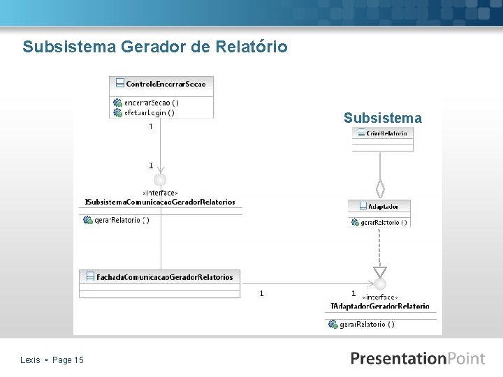 Subsistema Gerador de Relatório Subsistema Lexis Page 15 