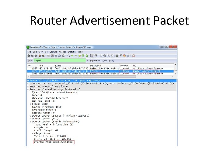 Router Advertisement Packet 