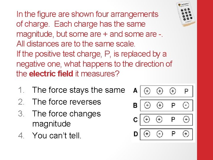 In the figure are shown four arrangements of charge. Each charge has the same