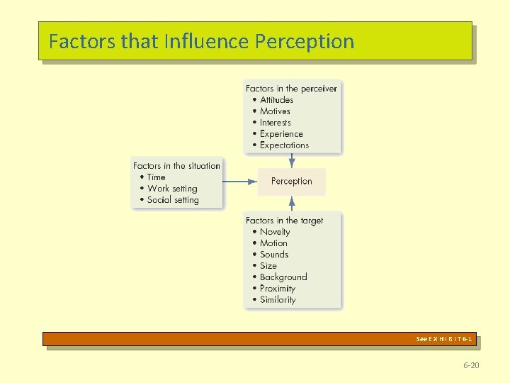 Factors that Influence Perception See E X H I B I T 6 -1