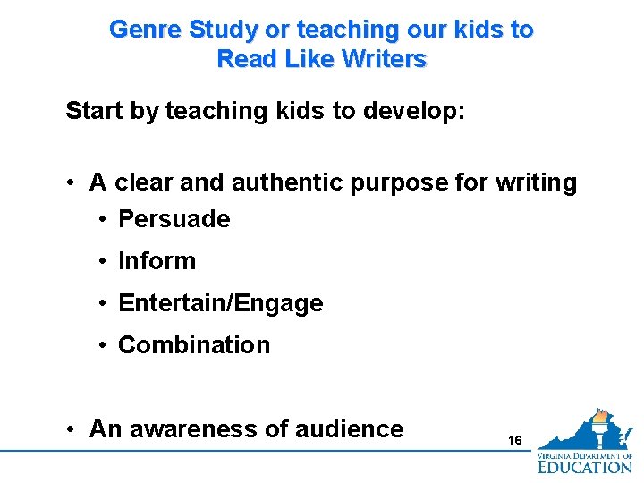 Genre Study or teaching our kids to Read Like Writers Start by teaching kids