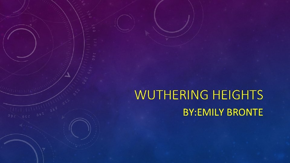 WUTHERING HEIGHTS BY: EMILY BRONTE 