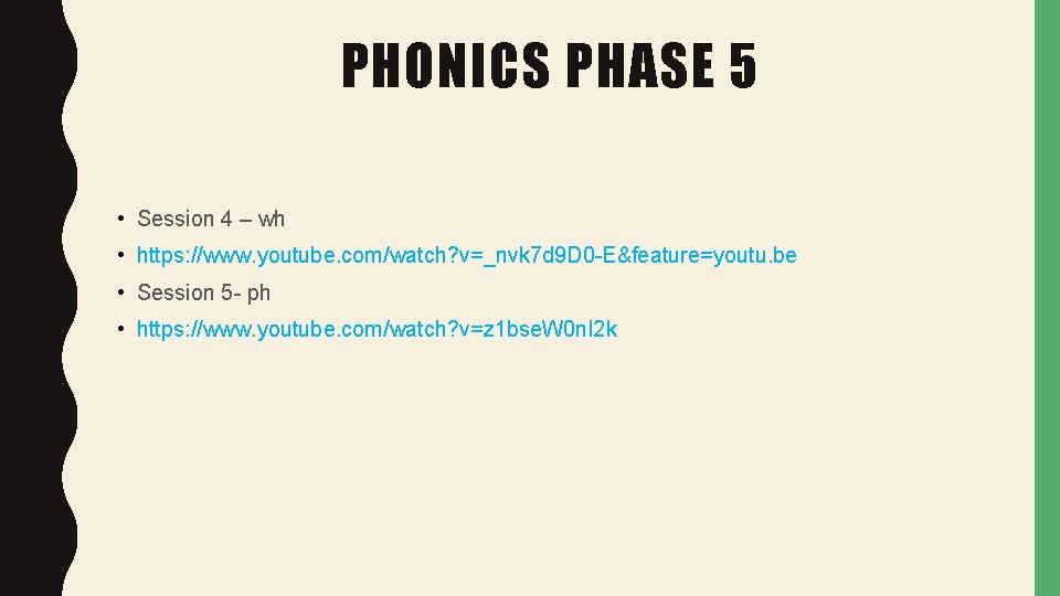 PHONICS PHASE 5 • Session 4 – wh • https: //www. youtube. com/watch? v=_nvk