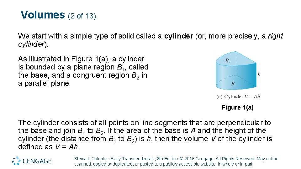 Volumes (2 of 13) We start with a simple type of solid called a