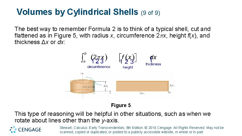 Volumes by Cylindrical Shells (9 of 9) The best way to remember Formula 2