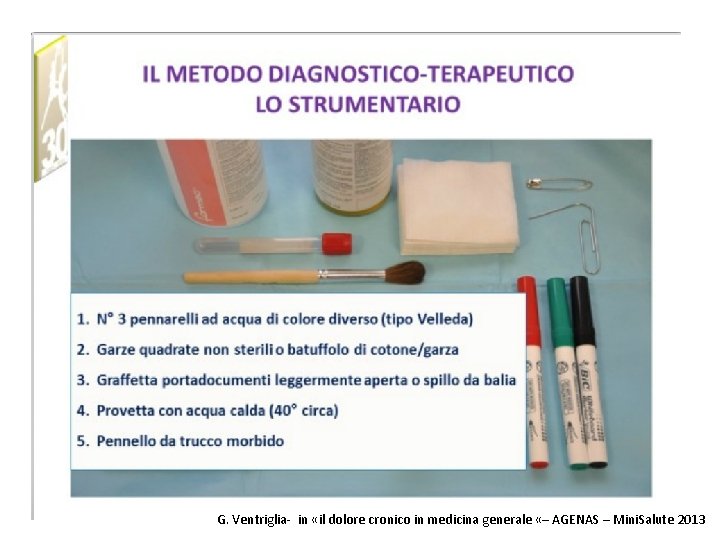 G. Ventriglia- in «il dolore cronico in medicina generale «– AGENAS – Mini. Salute