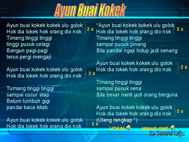 Ayun buai kokek ulu golok 2 x Hok dia lokek hok orang dio nok