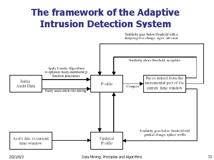 The framework of the Adaptive Intrusion Detection System 2021/6/3 Data Mining: Principles and Algorithms