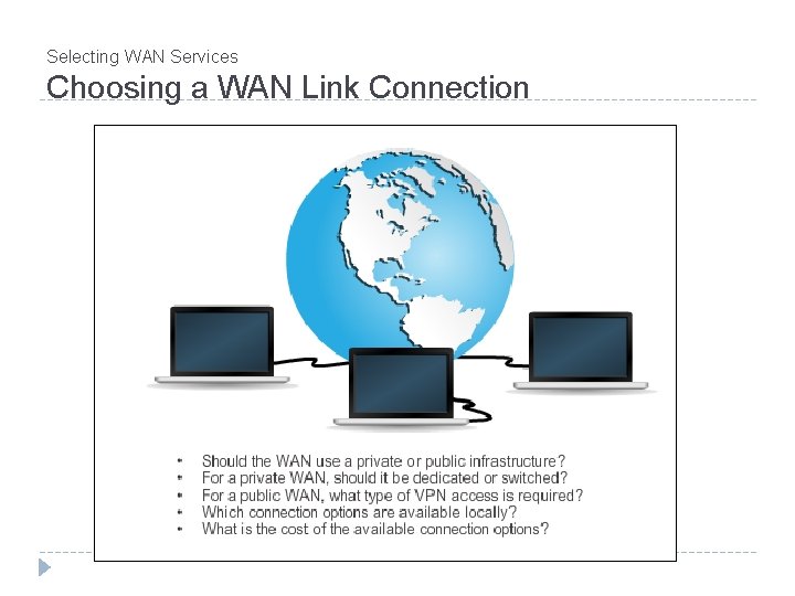 Selecting WAN Services Choosing a WAN Link Connection 