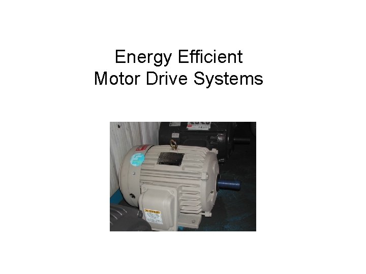 Energy Efficient Motor Drive Systems 