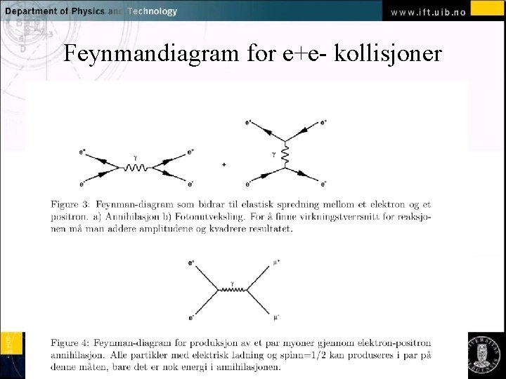 Feynmandiagram for e+e- kollisjoner Normal text - click to edit 