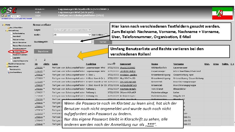 Hier kann nach verschiedenen Textfeldern gesucht werden. Zum Beispiel: Nachname, Vorname, Nachname + Vorname,