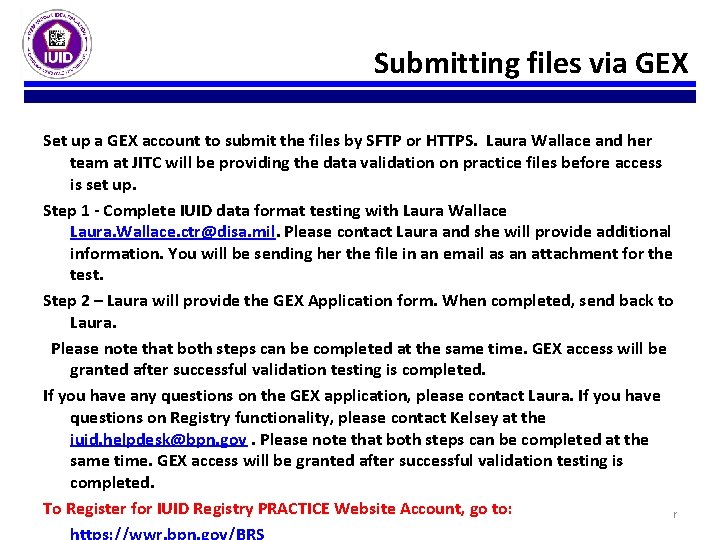 Submitting files via GEX Set up a GEX account to submit the files by Submitting files via GEX Set up a GEX account to submit the files by