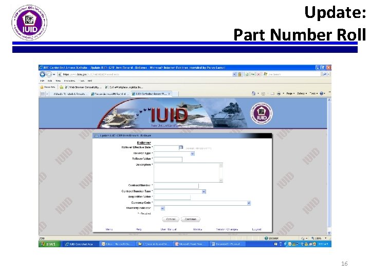 Update: Part Number Roll 16 Update: Part Number Roll 16