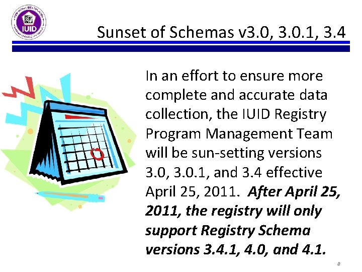 Sunset of Schemas v 3. 0, 3. 0. 1, 3. 4 In an effort Sunset of Schemas v 3. 0, 3. 0. 1, 3. 4 In an effort