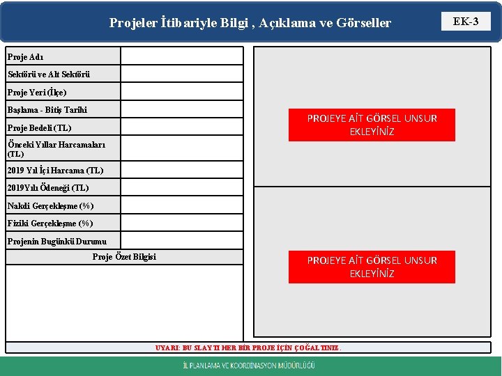 Projeler İtibariyle Bilgi , Açıklama ve Görseller Proje Adı Sektörü ve Alt Sektörü Proje