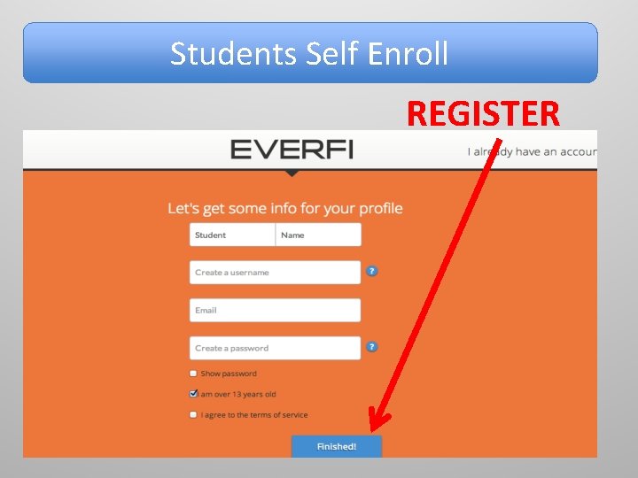 Students Self Enroll REGISTER 