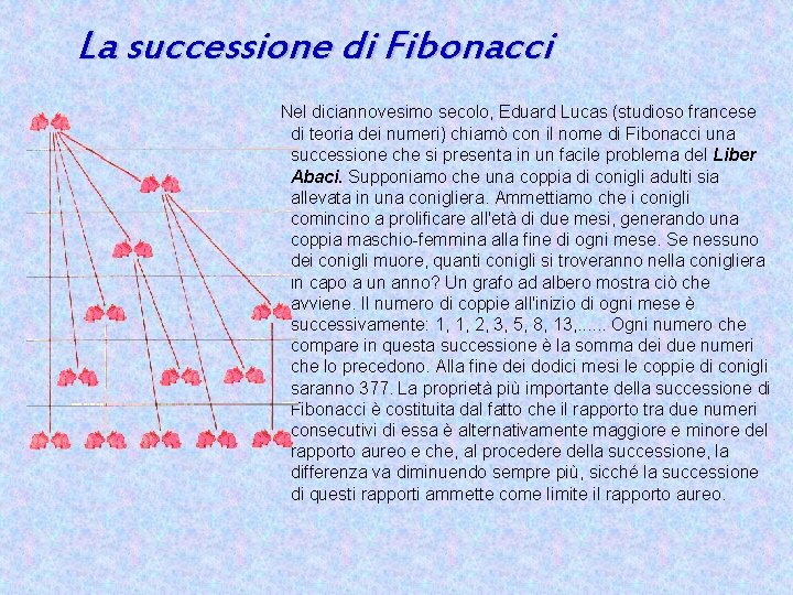 La successione di Fibonacci Nel diciannovesimo secolo, Eduard Lucas (studioso francese di teoria dei