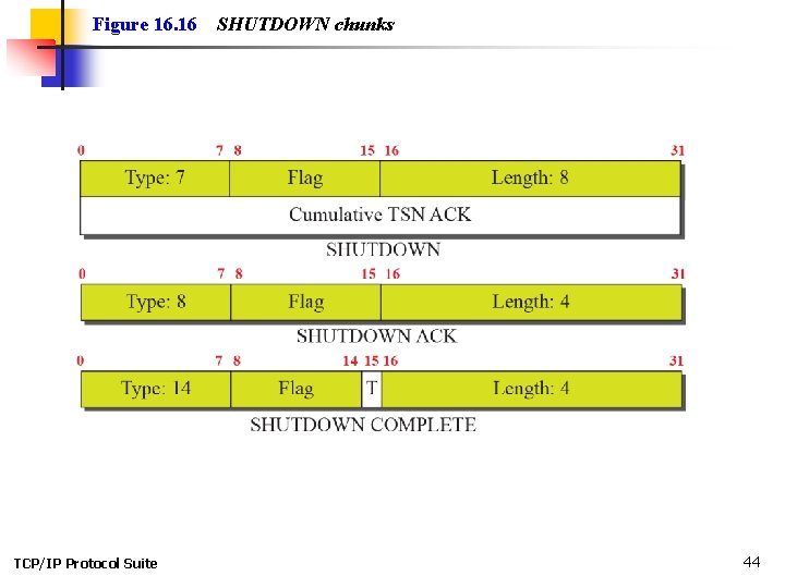 Figure 16. 16 TCP/IP Protocol Suite SHUTDOWN chunks 44 