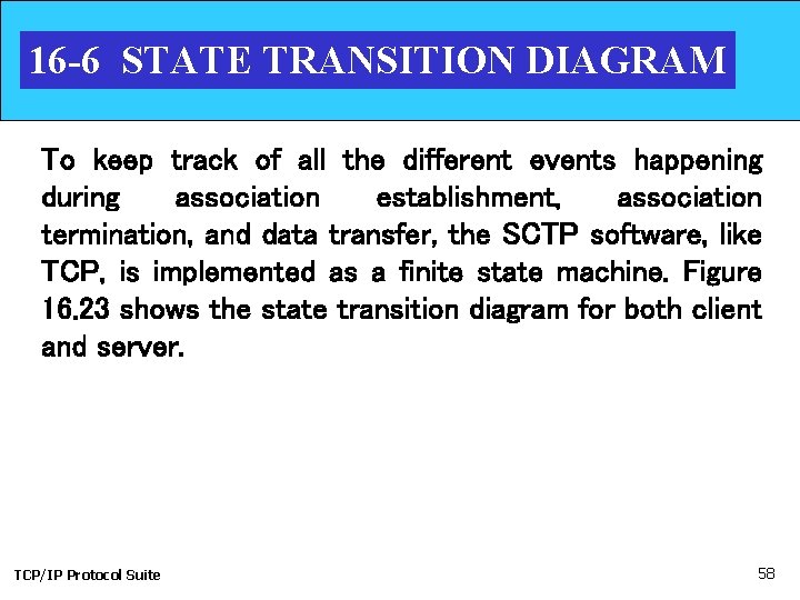 16 -6 STATE TRANSITION DIAGRAM To keep track of all the different events happening