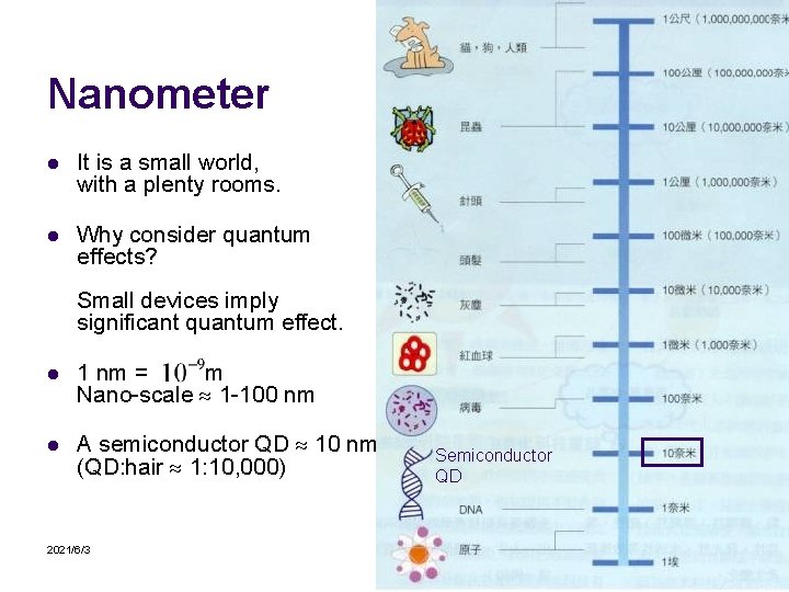 Nanometer l It is a small world, with a plenty rooms. l Why consider