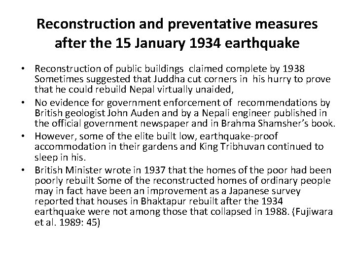 Reconstruction and preventative measures after the 15 January 1934 earthquake • Reconstruction of public