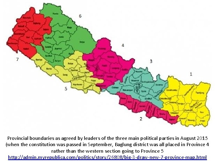 Provincial boundaries as agreed by leaders of the three main political parties in August