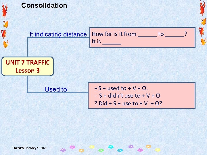 Consolidation It indicating distance How far is it from ______ to ______? It is