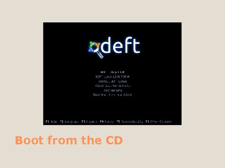 Boot from the CD 