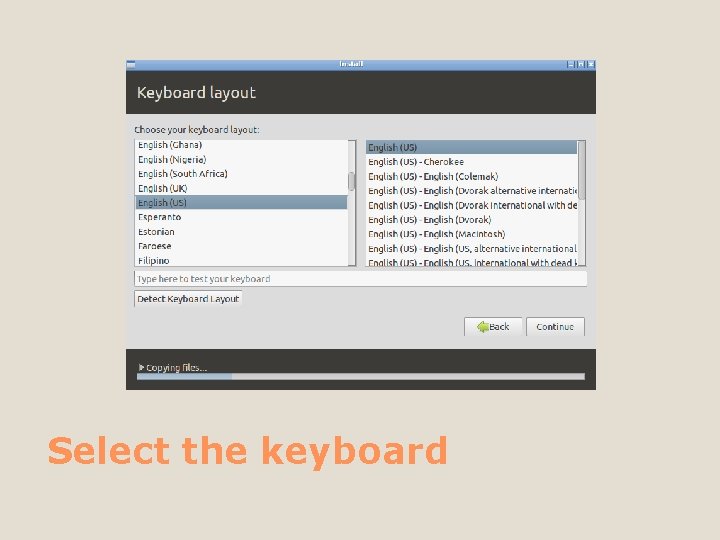 Select the keyboard 