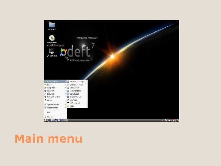 Main menu 