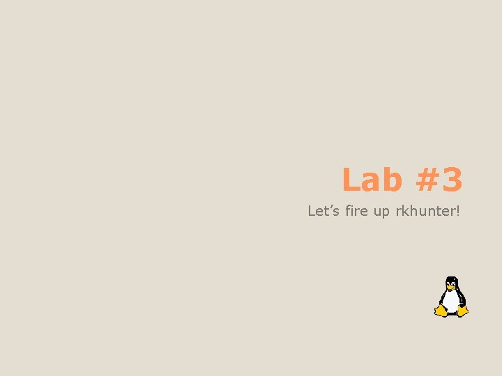 Lab #3 Let’s fire up rkhunter! 