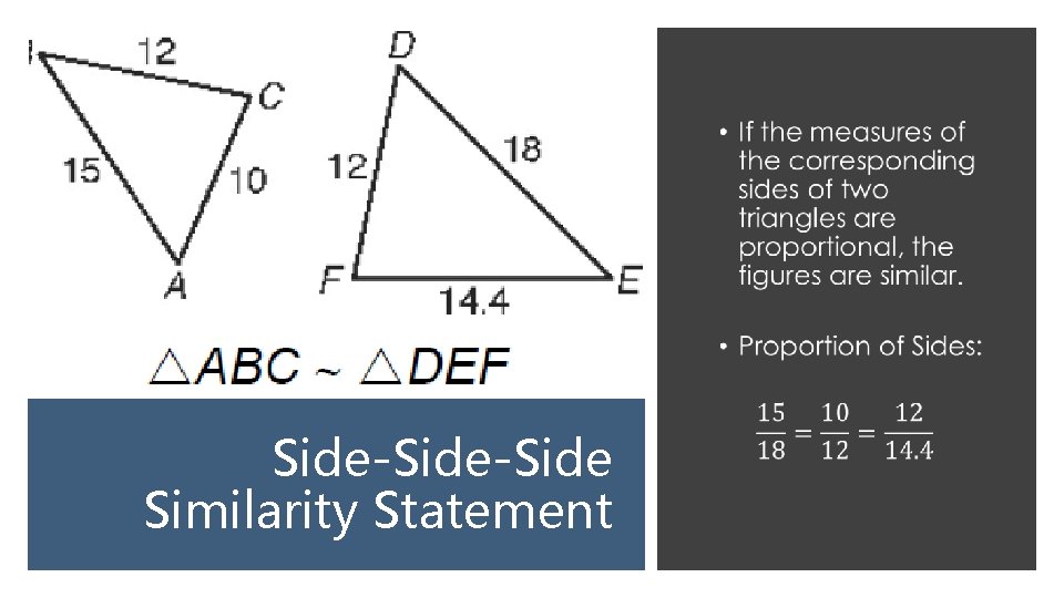 Side-Side Similarity Statement 