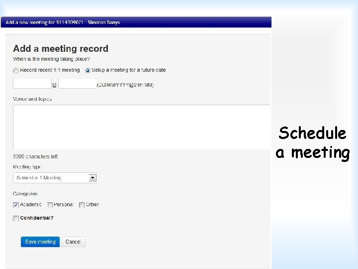 Schedule a meeting 