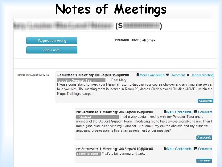 Notes of Meetings 