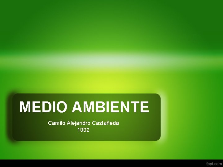 MEDIO AMBIENTE Camilo Alejandro Castañeda 1002 