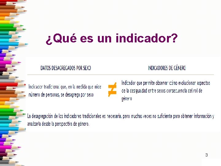 ¿Qué es un indicador? . 3 