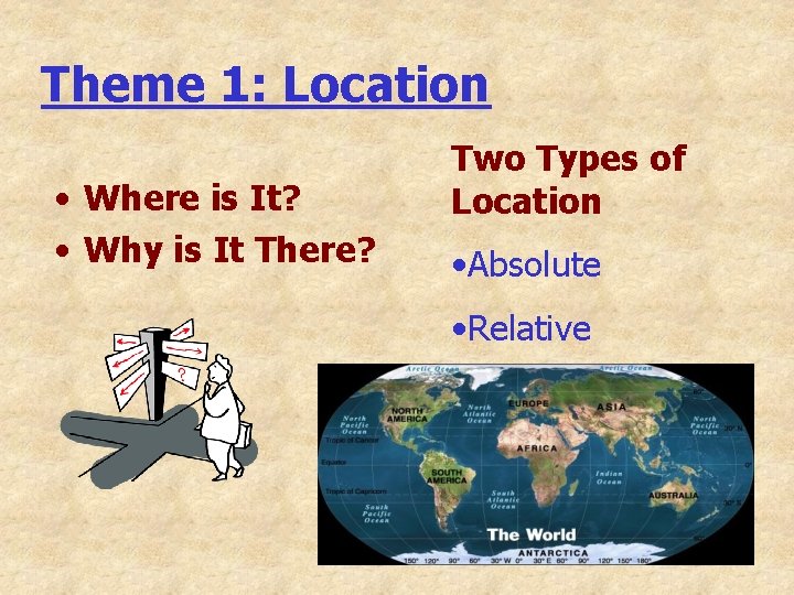 Theme 1: Location • Where is It? • Why is It There? Two Types