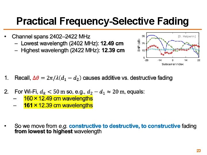 Practical Frequency-Selective Fading [D. Halperin] 23 