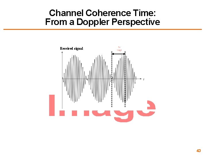 Channel Coherence Time: From a Doppler Perspective • Received signal 43 