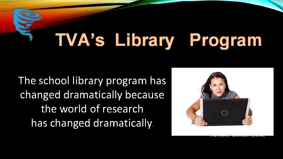 TVA’s Library Program The school library program has changed dramatically because the world of