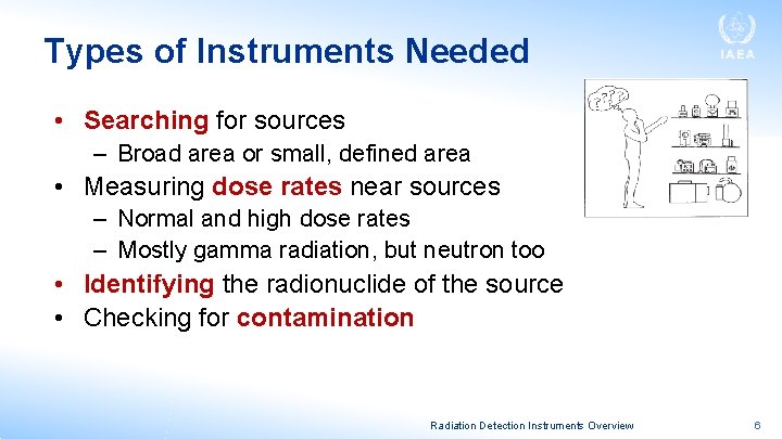 Types of Instruments Needed • Searching for sources – Broad area or small, defined