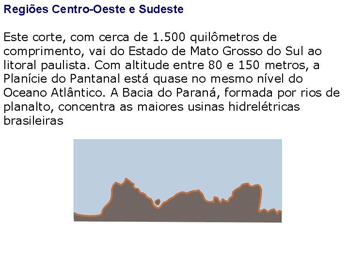 Regiões Centro-Oeste e Sudeste Este corte, com cerca de 1. 500 quilômetros de comprimento,