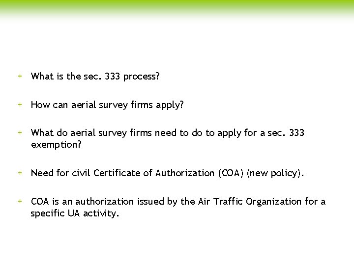 + What is the sec. 333 process? + How can aerial survey firms apply?